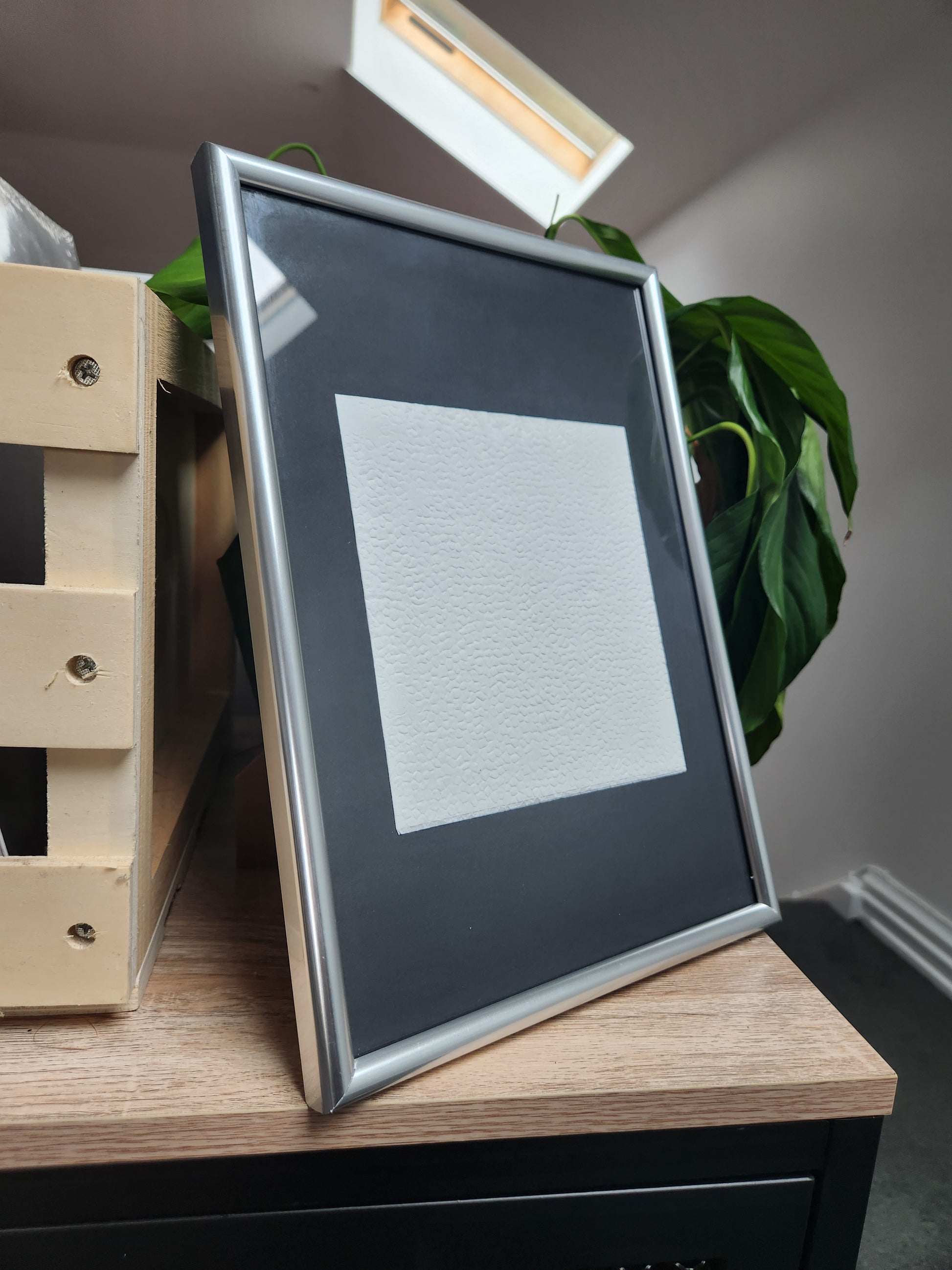 Million dollar napkin in silver frame